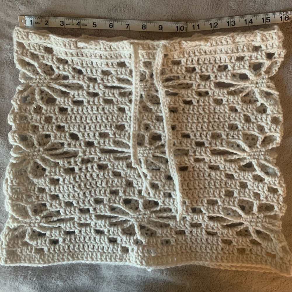 Hand-made crochet flower skirt cover up